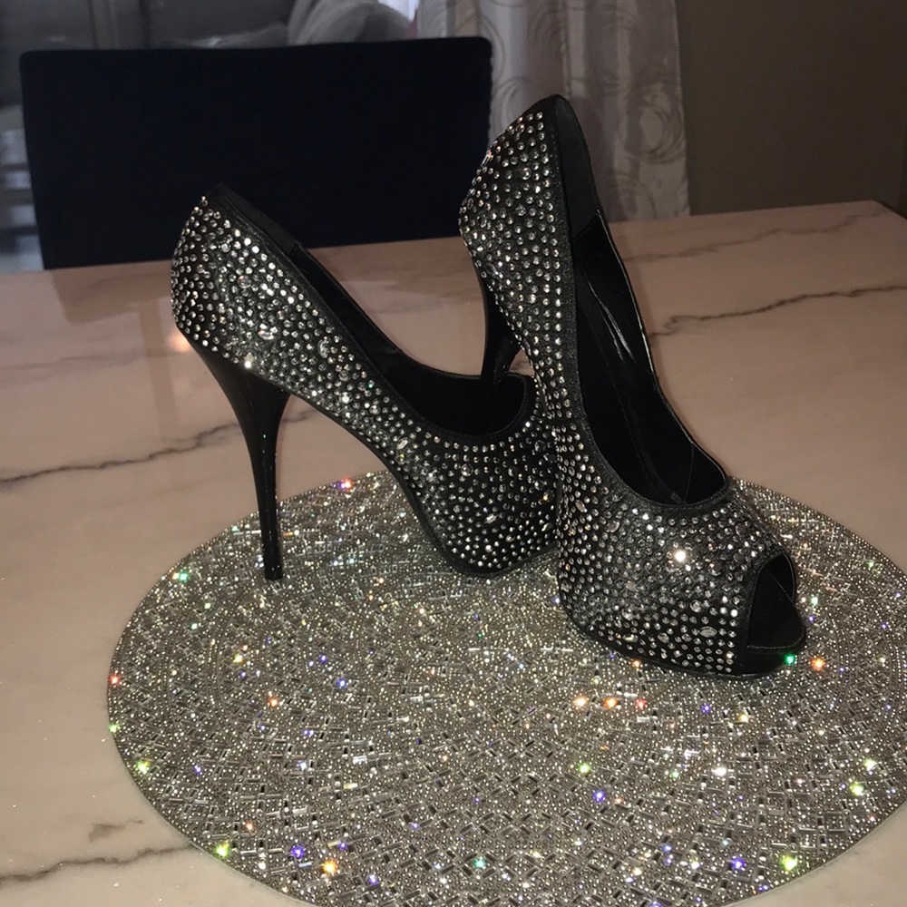 Studded Black platform heels